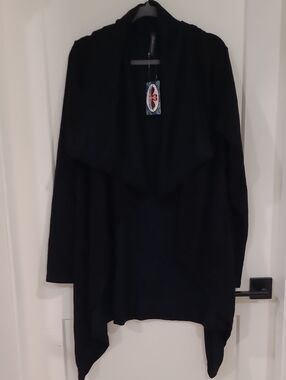 Black Swan Black Draped Open-Front Cardigan NWT